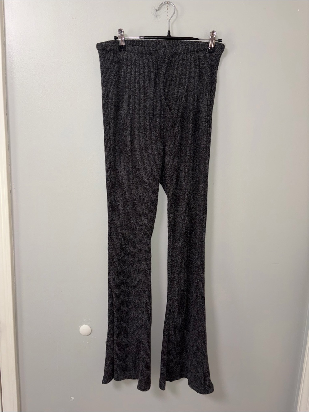 Primark Dark Gray Ribbed Slim Fit Flared Lounge Casual Pants Women’s M